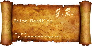 Geisz Renáta névjegykártya
